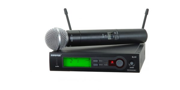 Shure SLX4 Microphone-0. Shure Wireless Microphone SLX24 - Handheld System Band