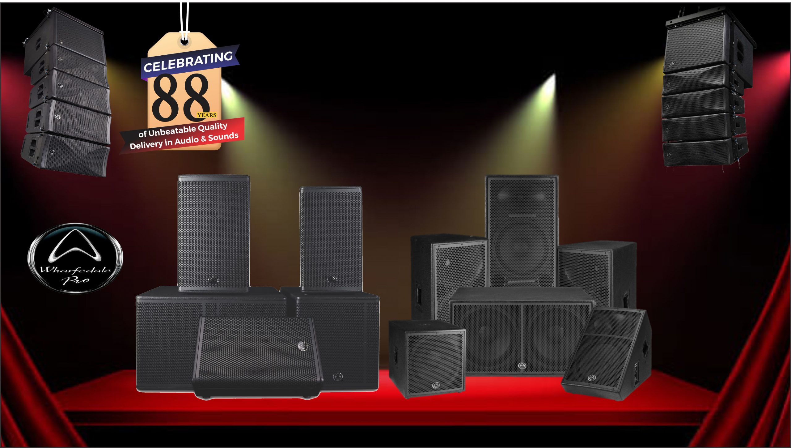 wharfedale pro celebrating 88 years of Unbeatable Quality Delivery in Audio & Sounds