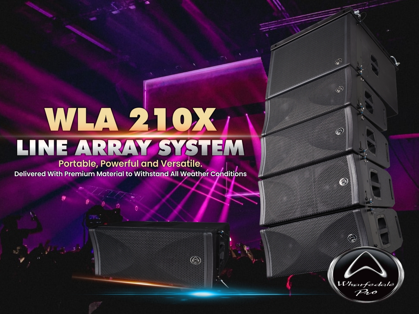 array for portability and convienience - wla 210x line array speakers