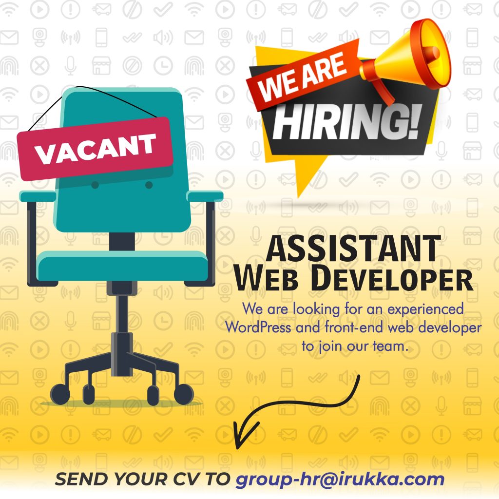 We are hiring! Assistant Web Developer