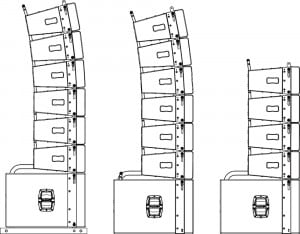 Ground stacking of WLA Line Array with WLA 28 Sub as a base