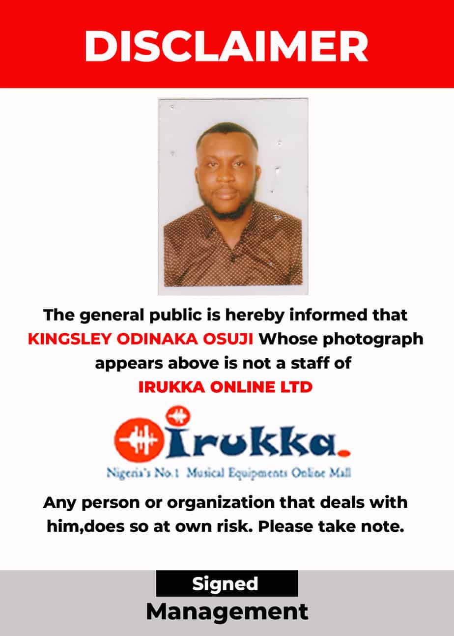 Staff disclaimer for Osuji Kingsley Odinaka